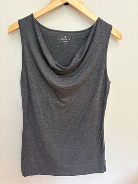Athleta Cowl Neck Tank Top Small Gray EUC